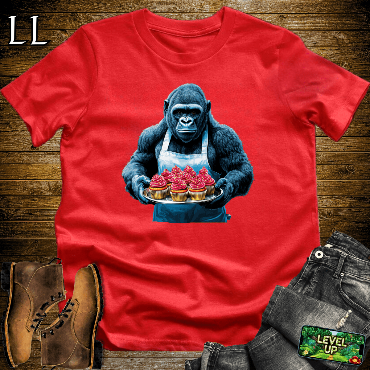 Baker Gorilla Softstyle Tee - Red - LegacyLayers