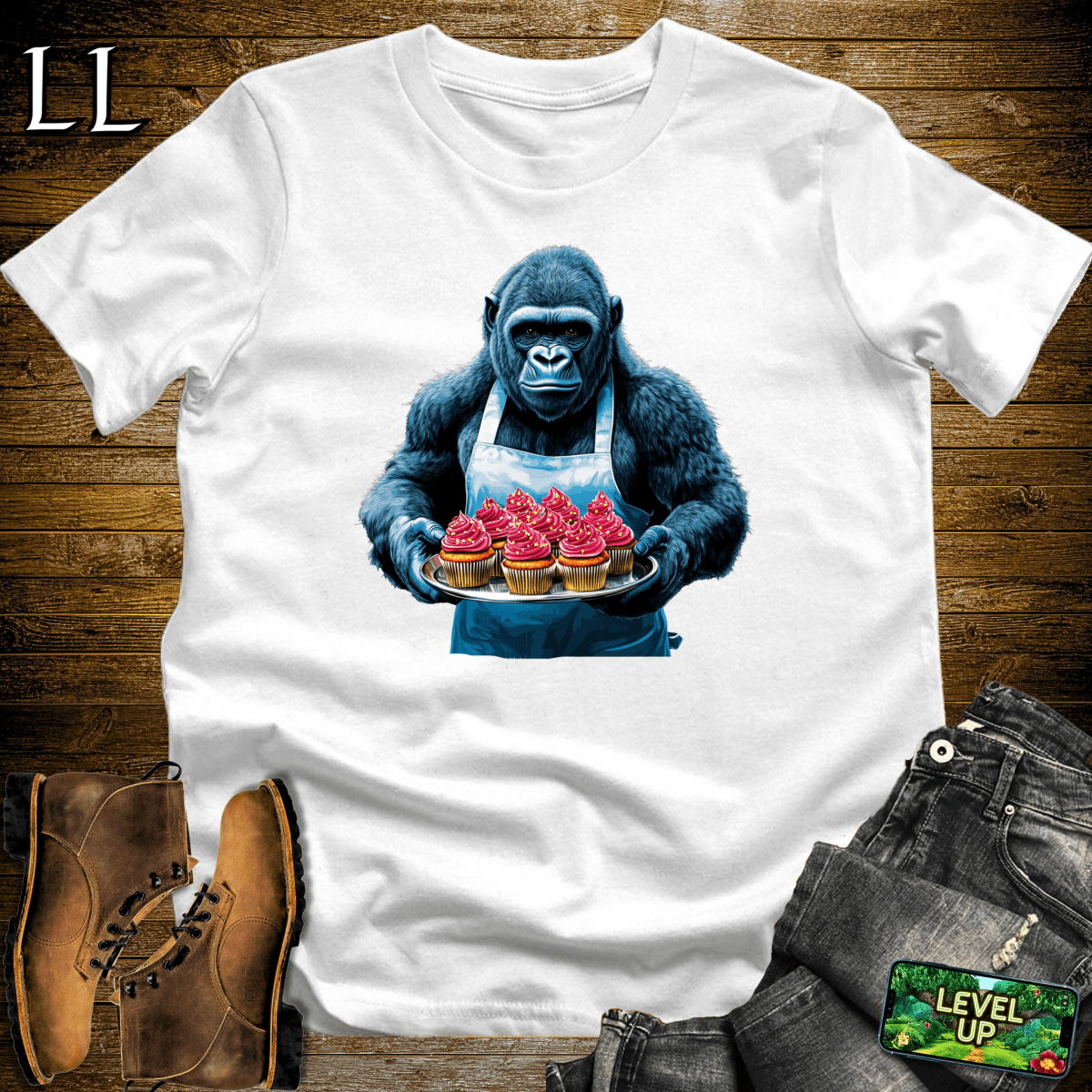 Baker Gorilla Softstyle Tee - White - LegacyLayers