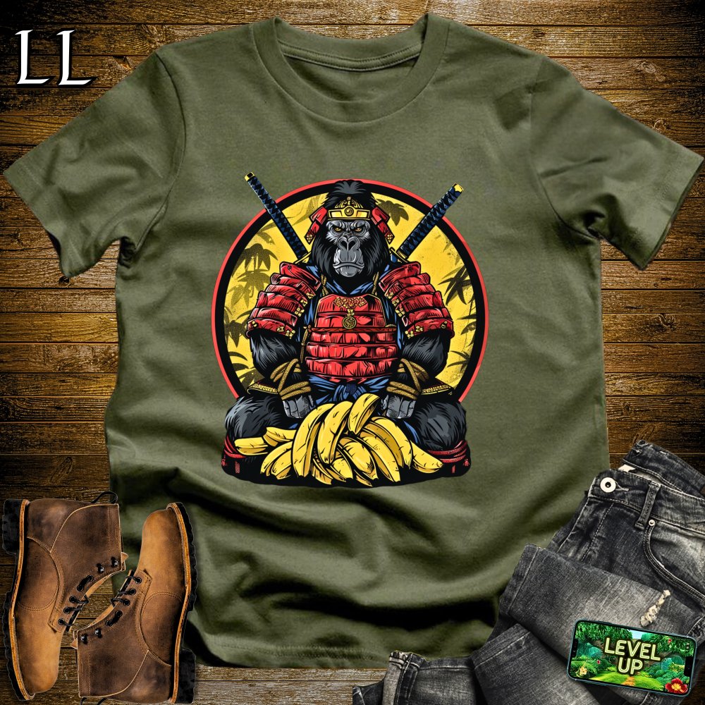 Banana Gorilla Samurai Navy | Funny Warrior Tee