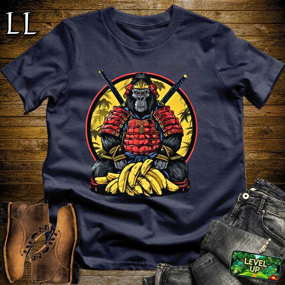 Banana Gorilla Samurai Red | Funny Warrior Tee