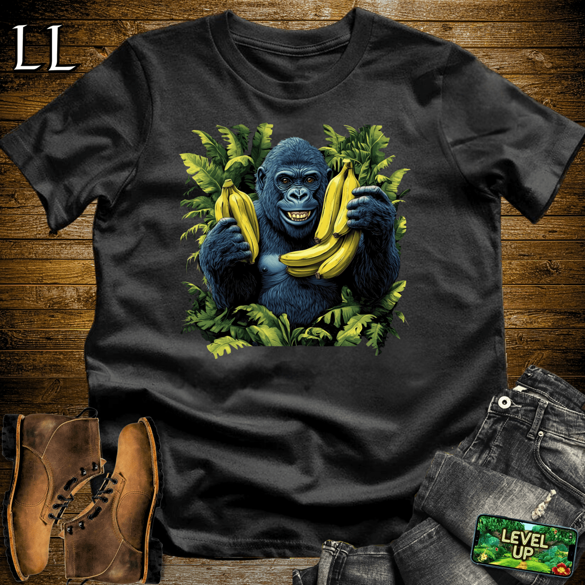 Banana Gorilla Softstyle Tee - Black - LegacyLayers