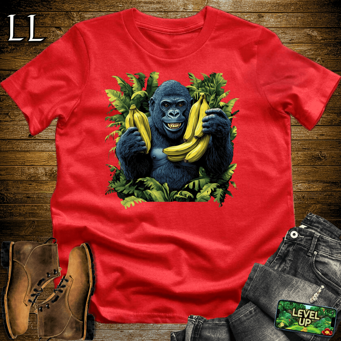 Banana Gorilla Softstyle Tee Red | Funny Animal Tee