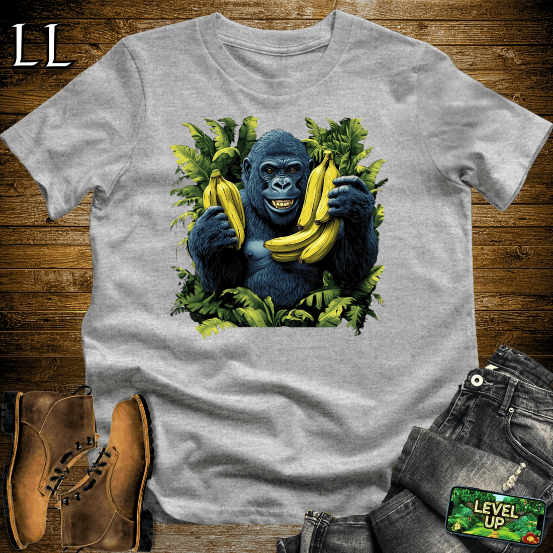 Banana Gorilla Softstyle Tee Sport Grey | Funny Animal Tee
