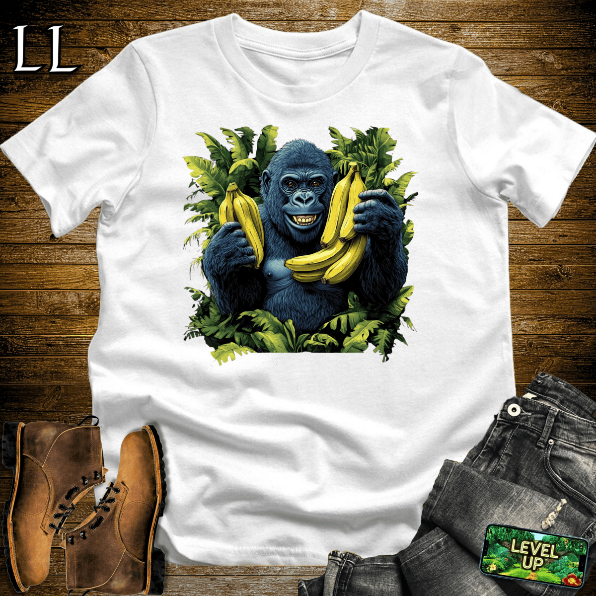 Banana Gorilla Softstyle Tee - White - LegacyLayers