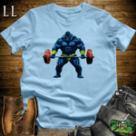 Barbell Curl Gorilla Softstyle Tee Light Blue | Fitness Gift Tee
