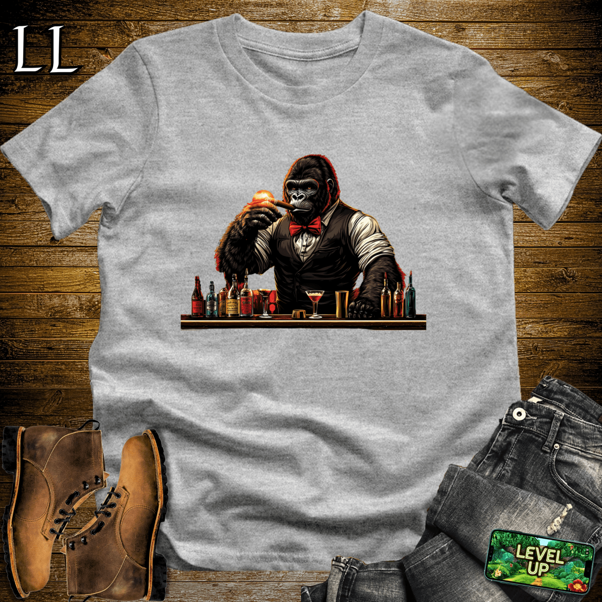 Bartender Gorilla Softstyle Tee - Sport Grey - LegacyLayers