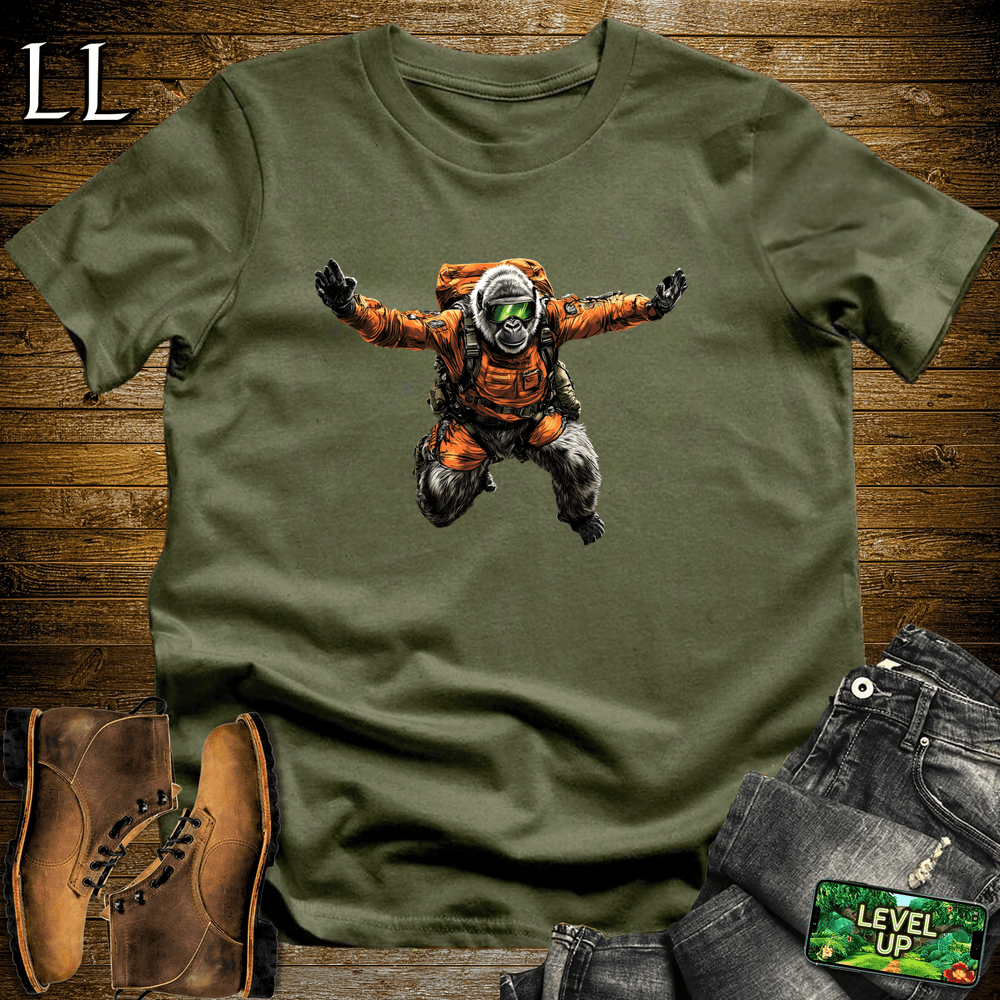 Base Jump Gorilla Military Green | Extreme Sport Tee