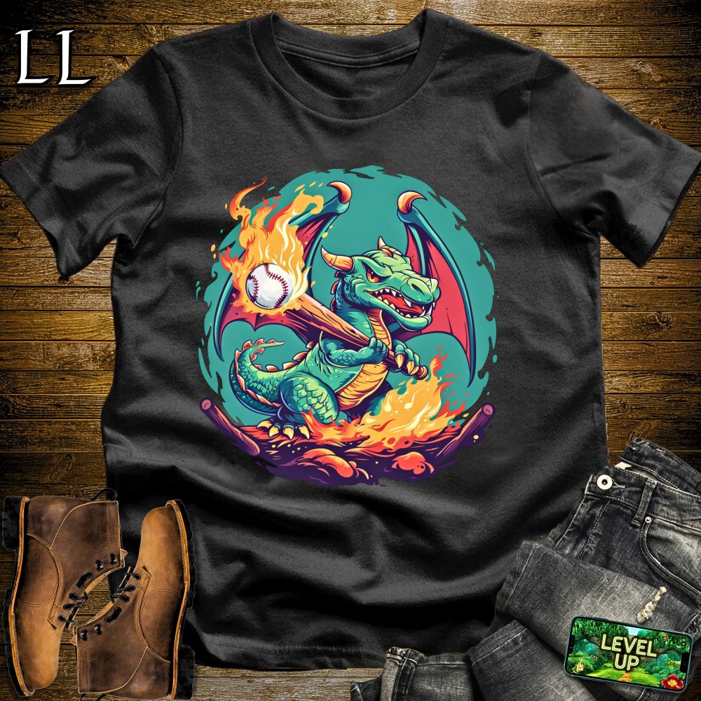 Baseball Dragon Softstyle Tee - Black - LegacyLayers