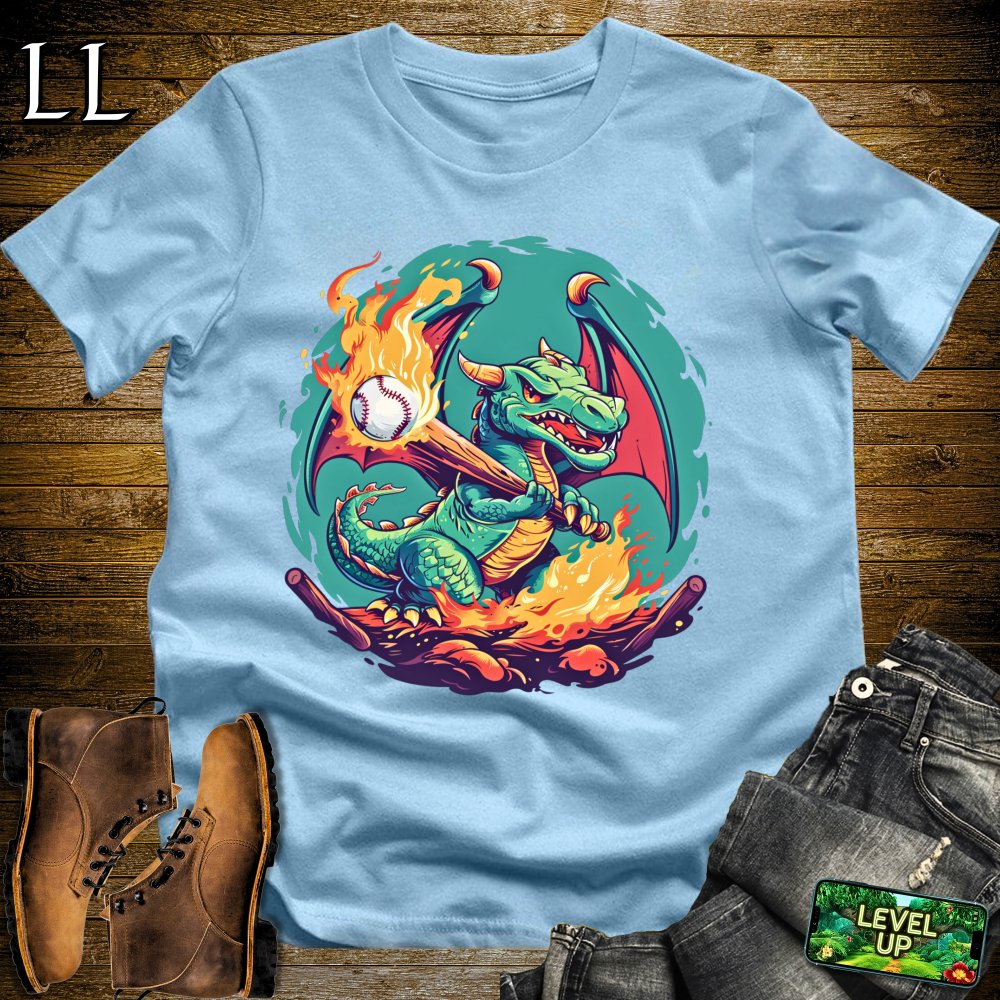 Baseball Dragon Softstyle Tee - Light Blue - LegacyLayers