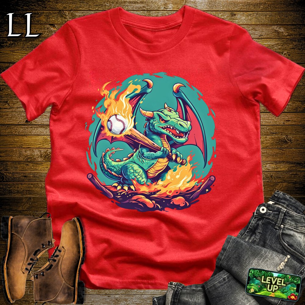 Baseball Dragon Softstyle Tee - Red - LegacyLayers