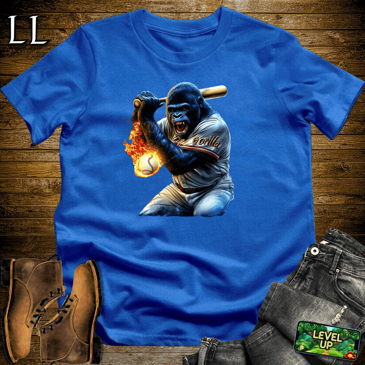 Baseball Gorilla Softstyle Tee - Royal - LegacyLayers