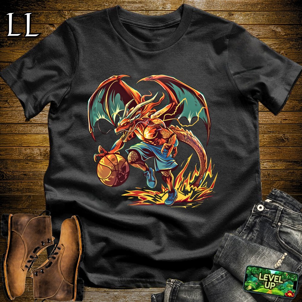 Basketball Dragon Softstyle Tee - Black - LegacyLayers