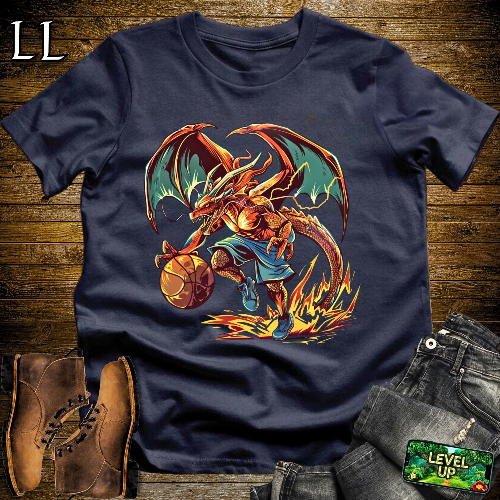 Basketball Dragon Softstyle Tee - Navy - LegacyLayers