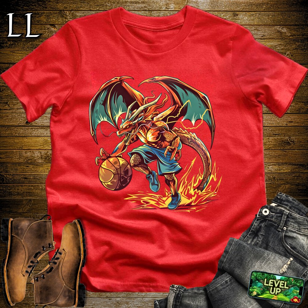 Basketball Dragon Softstyle Tee - Red - LegacyLayers