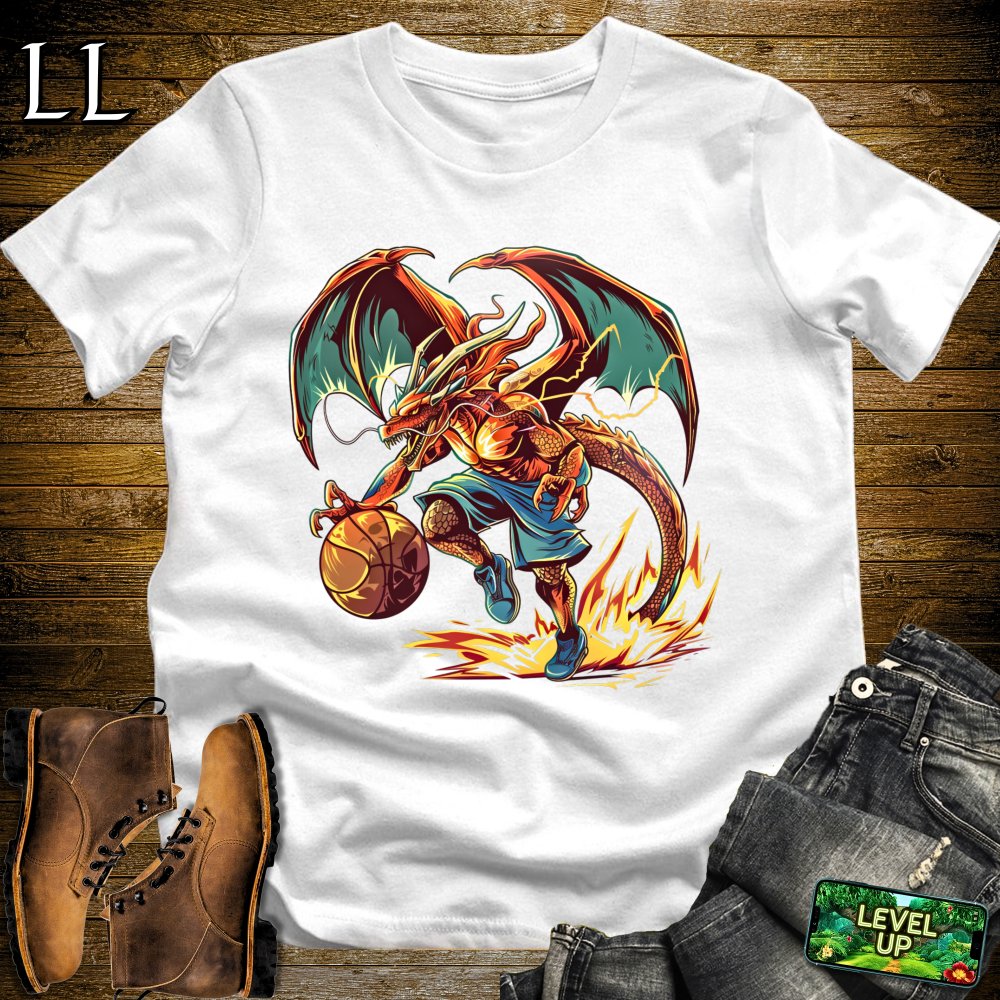 Basketball Dragon Softstyle Tee - White - LegacyLayers