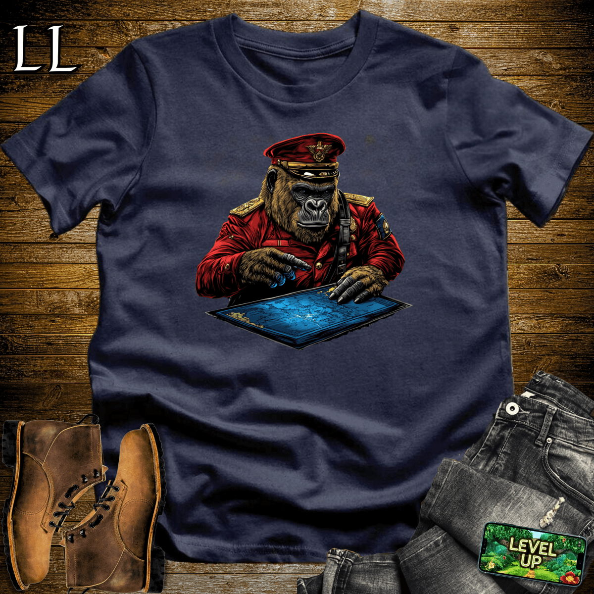 Battle Commander Gorilla Softstyle Tee - Navy - LegacyLayers