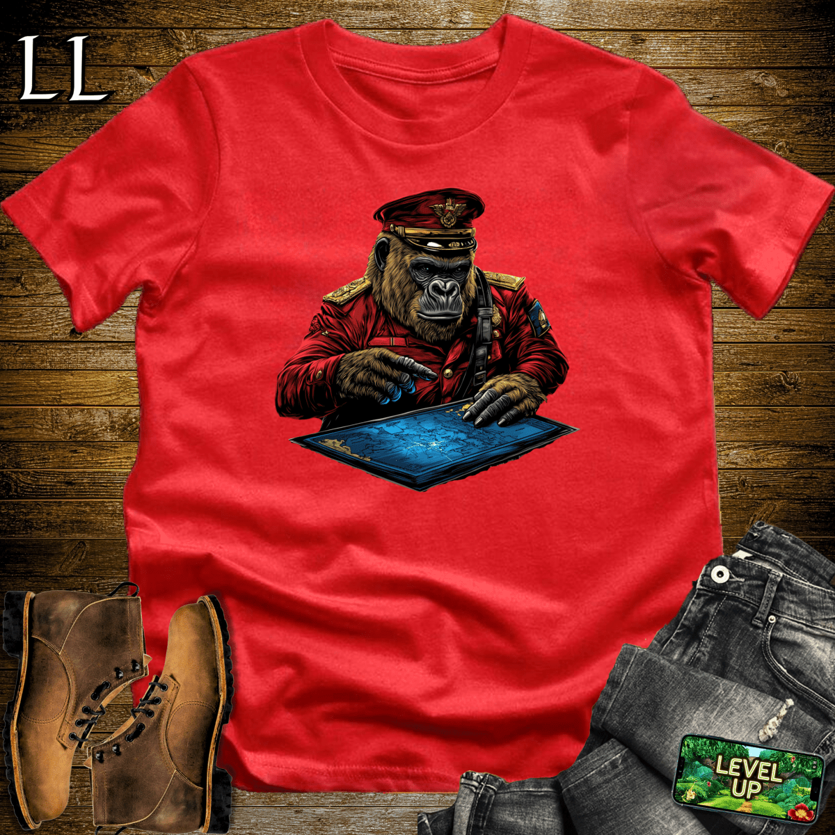 Battle Commander Gorilla Softstyle Tee - Red - LegacyLayers