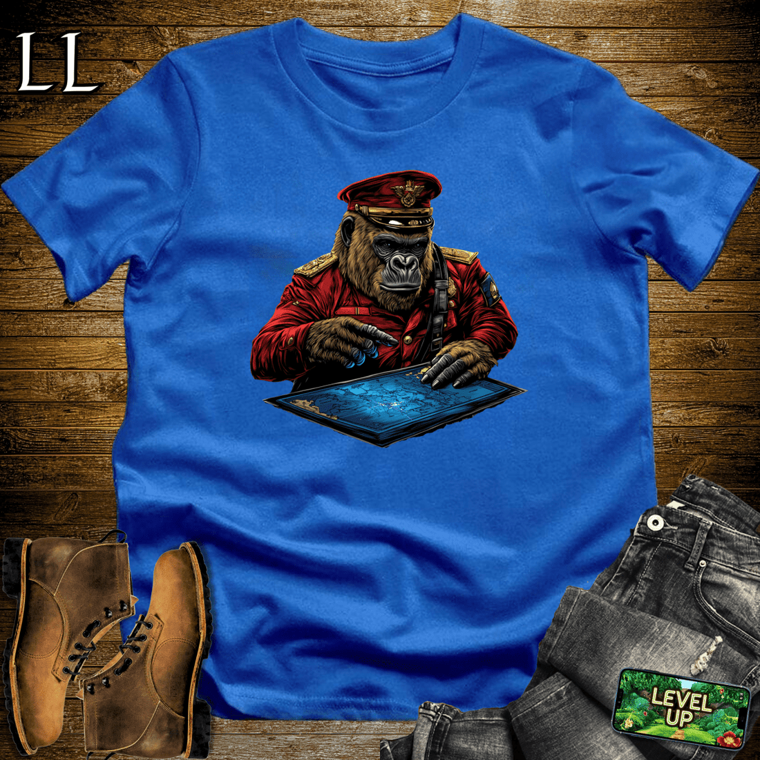 Battle Commander Gorilla Softstyle Tee Royal Blue | Tactical Tee