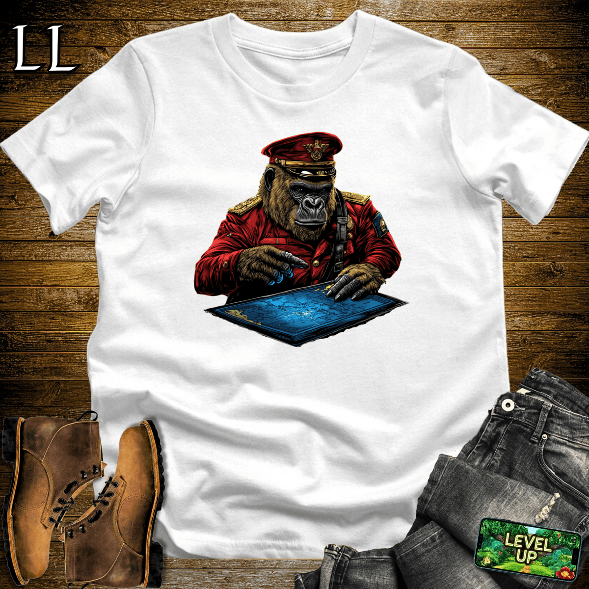 Battle Commander Gorilla Softstyle Tee - White - LegacyLayers