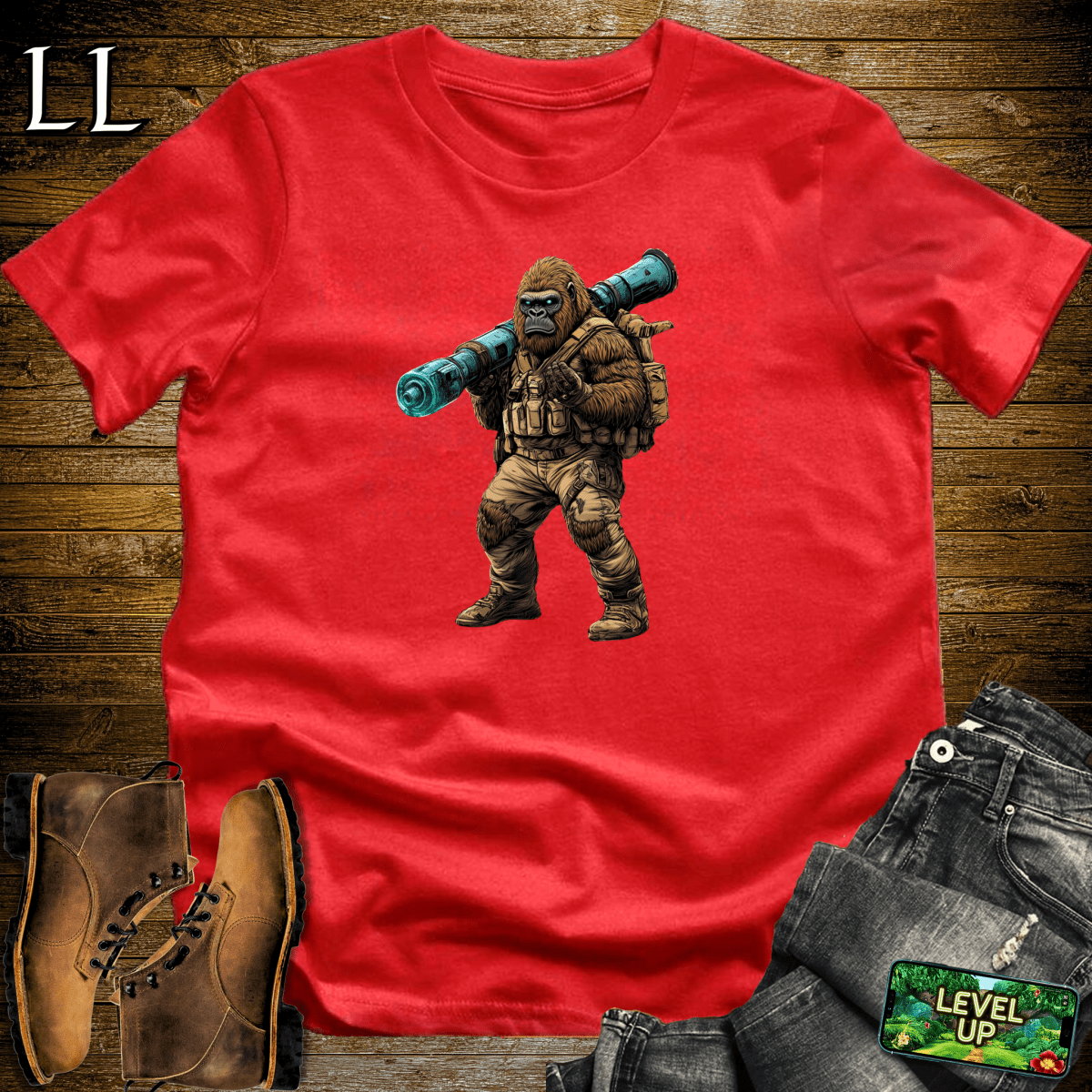 Bazooka Gorilla Softstyle Tee - Red - LegacyLayers