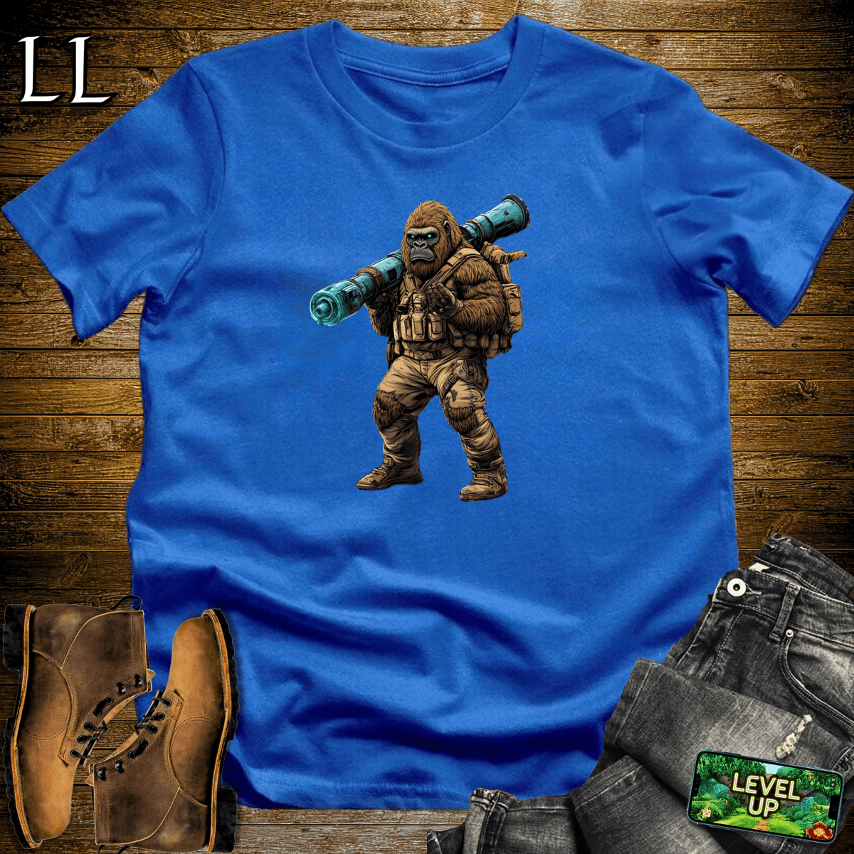 Bazooka Gorilla Softstyle Tee - Royal - LegacyLayers