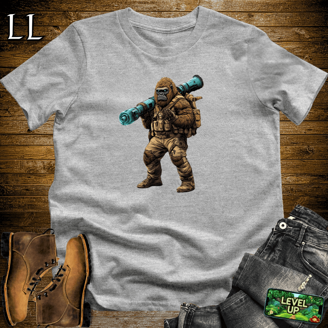 Bazooka Gorilla Softstyle Tee Sport Grey | Action Lover Gift Tee