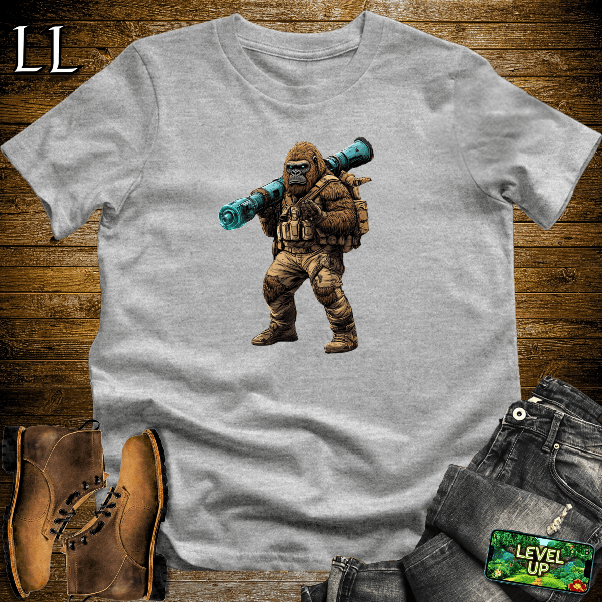 Bazooka Gorilla Softstyle Tee - Sport Grey - LegacyLayers