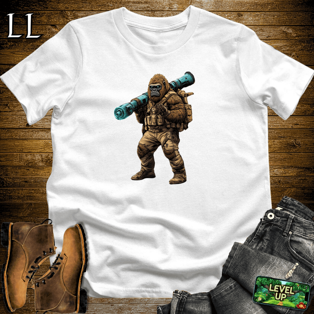 Bazooka Gorilla Softstyle Tee White | Action Lover Gift Tee