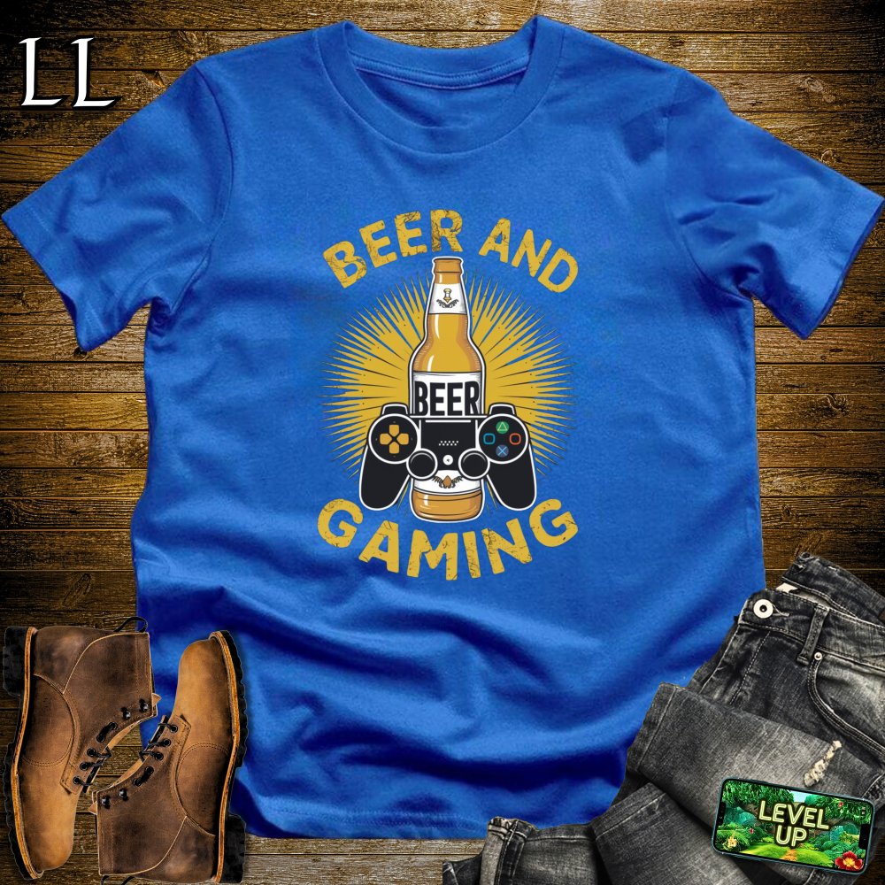 Beer and Gaming Softstyle Tee - Royal - LegacyLayers