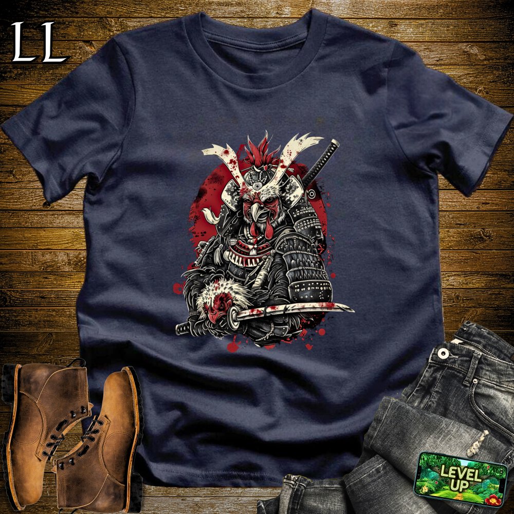 Beheader Chicken Samurai Navy | Funny Warrior Tee
