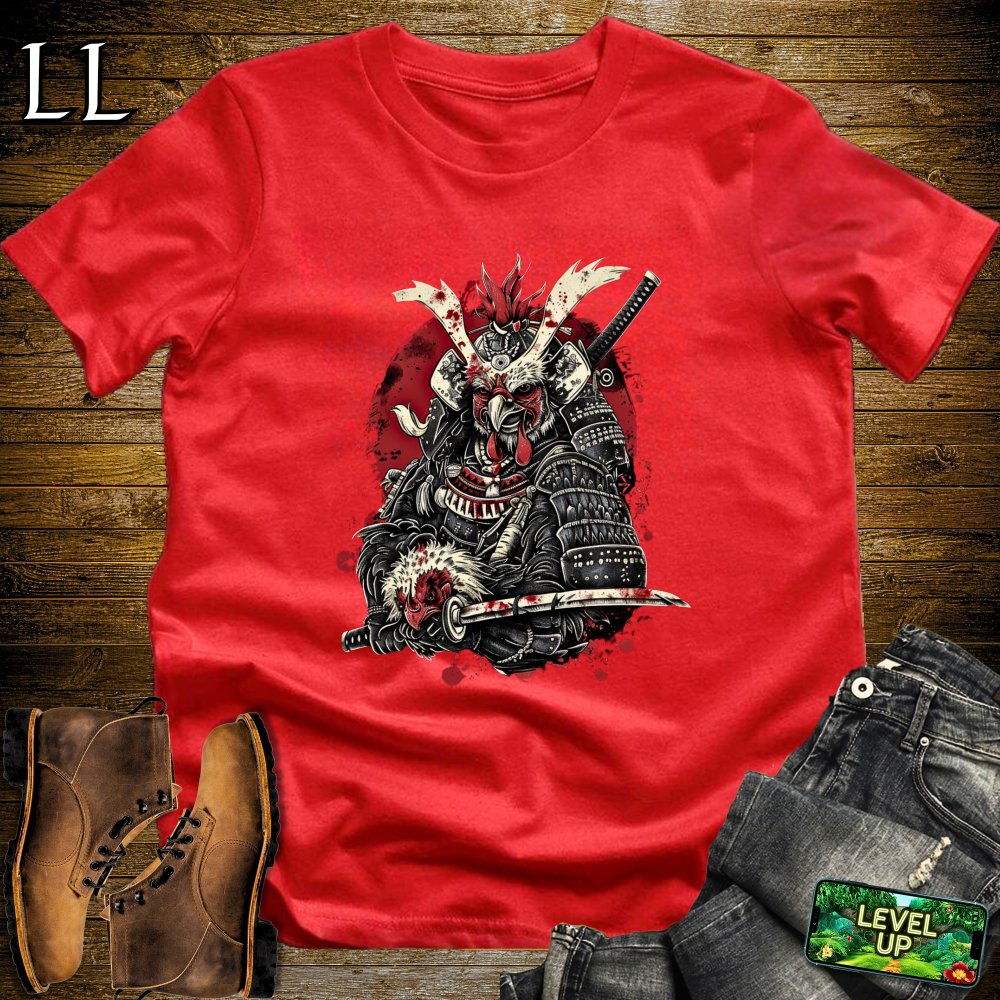 Beheader Chicken Samurai Red | Funny Warrior Tee