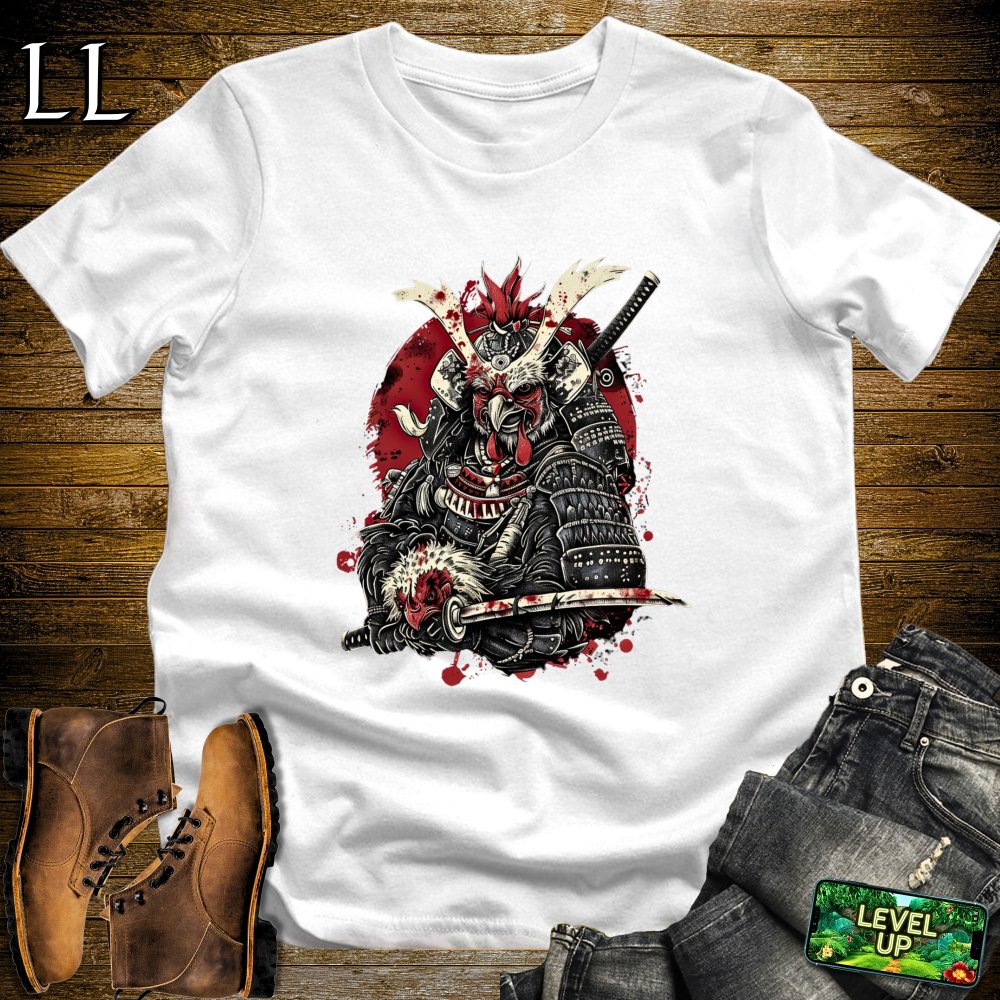 Beheader Chicken Samurai White | Funny Warrior Tee