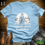 Black and White Samurai Light Blue | Warrior Graphic Tee