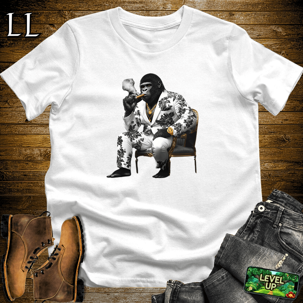 Black Flower Cigar Gorilla - White - LegacyLayers