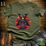 Black Samurai Mask Military Green | Honor & Strength Tee
