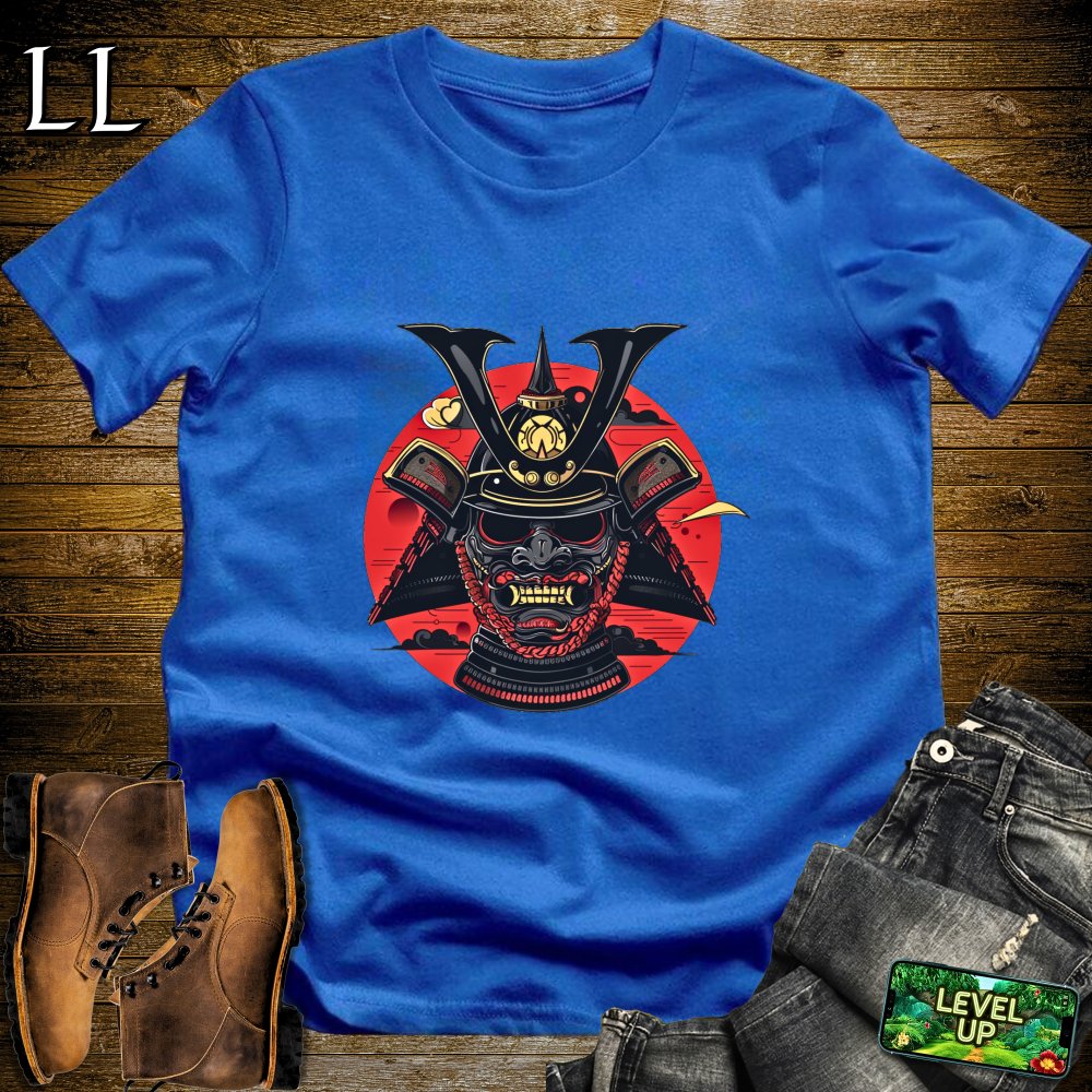 Black Samurai Mask Softstyle Tee - Royal - LegacyLayers