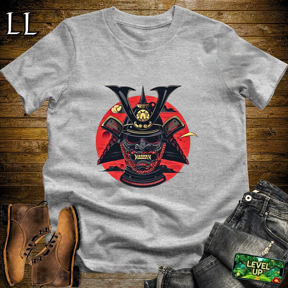 Black Samurai Mask Softstyle Tee - Sport Grey - LegacyLayers