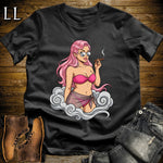 Rosa's Smoke Break Cigar Girl T-Shirt Black | Cigar Pin-Up Girl Tee