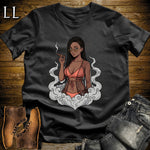 Camila's Smoke Break Cigar Girl T-Shirt Black | Cigar Pin-Up Girl Tee
