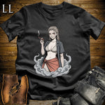 Ceniza's Smoke Break Cigar Girl T-Shirt Black | Cigar Pin-Up Girl Tee