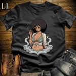 Coco's Smoke Break Cigar Girl T-Shirt Black | Cigar Pin-Up Girl Tee