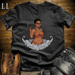 Sienna's Smoke Break Cigar Girl T-Shirt Black | Cigar Pin-Up Girl Tee
