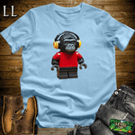 Block Toy Red Shirt Gorilla Light Blue | Retro Block Design Tee