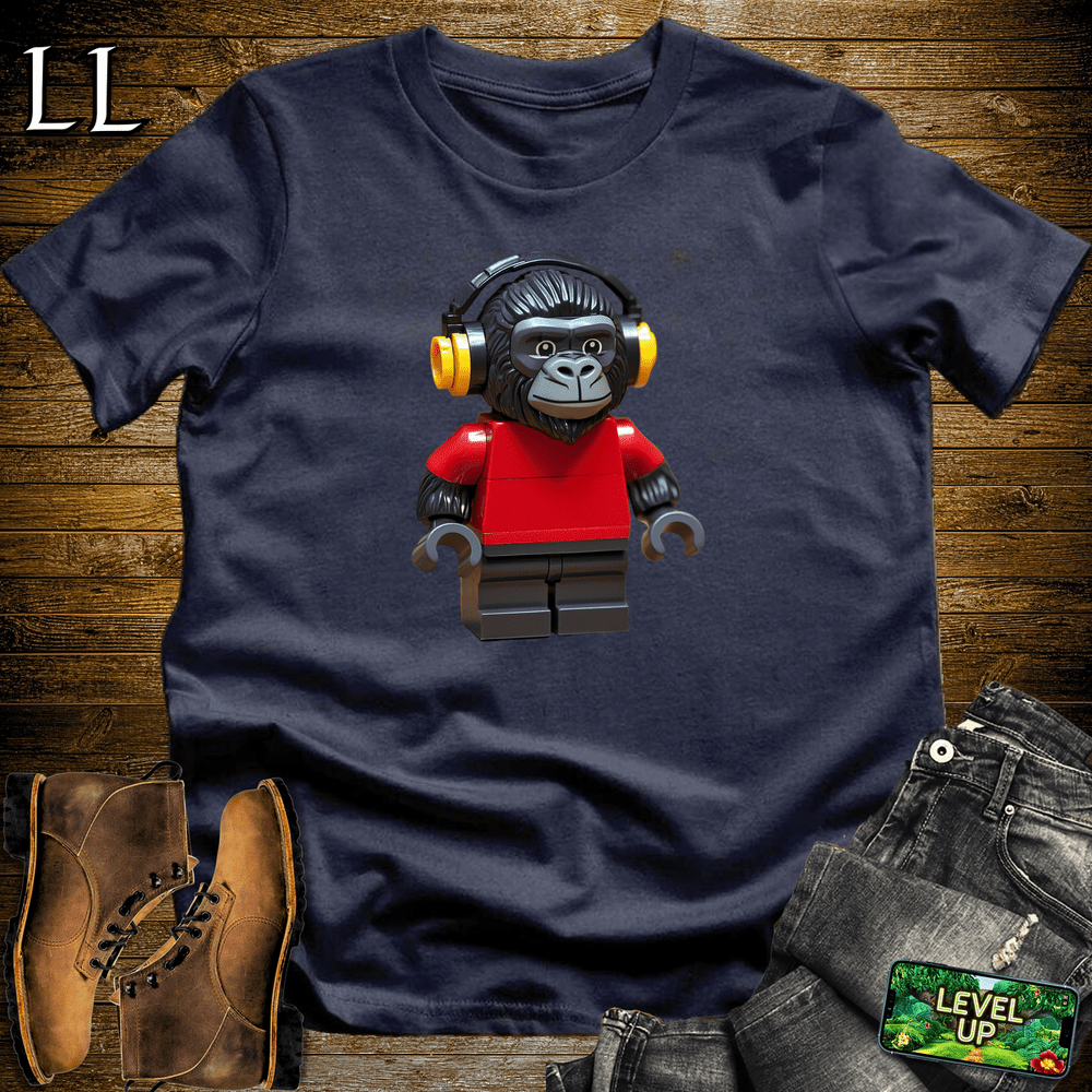 Block Toy Red Shirt Gorilla Navy | Retro Block Design Tee