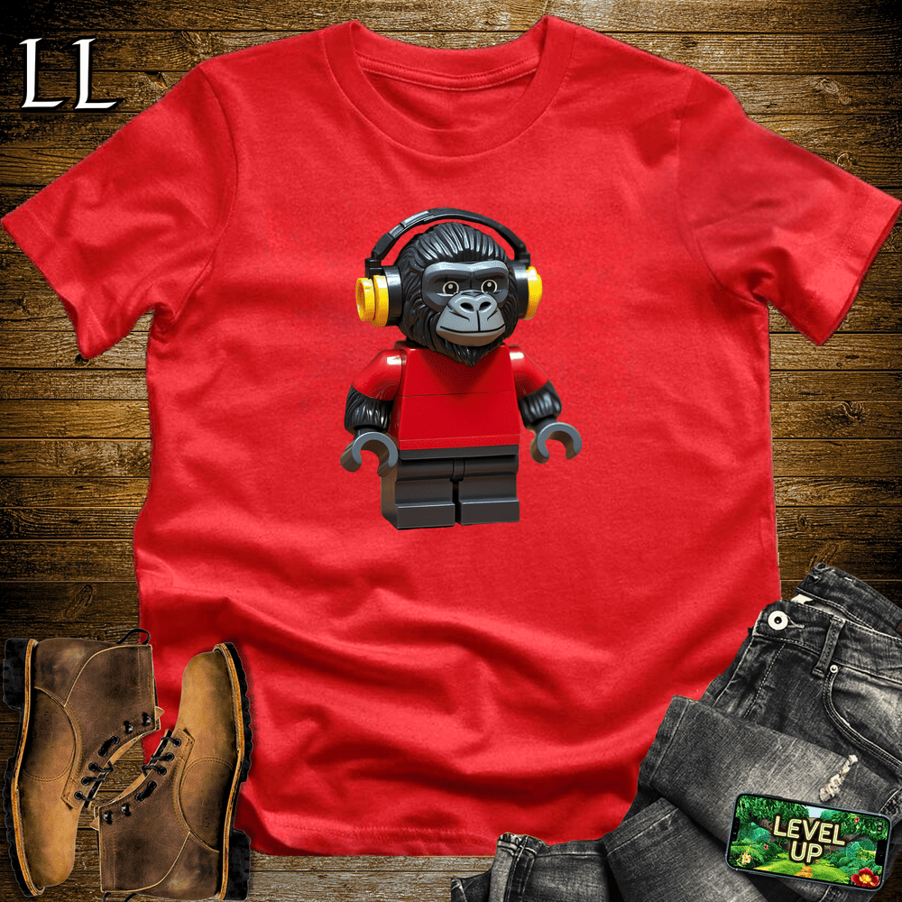 Block Toy Red Shirt Gorilla Red | Retro Block Design Tee