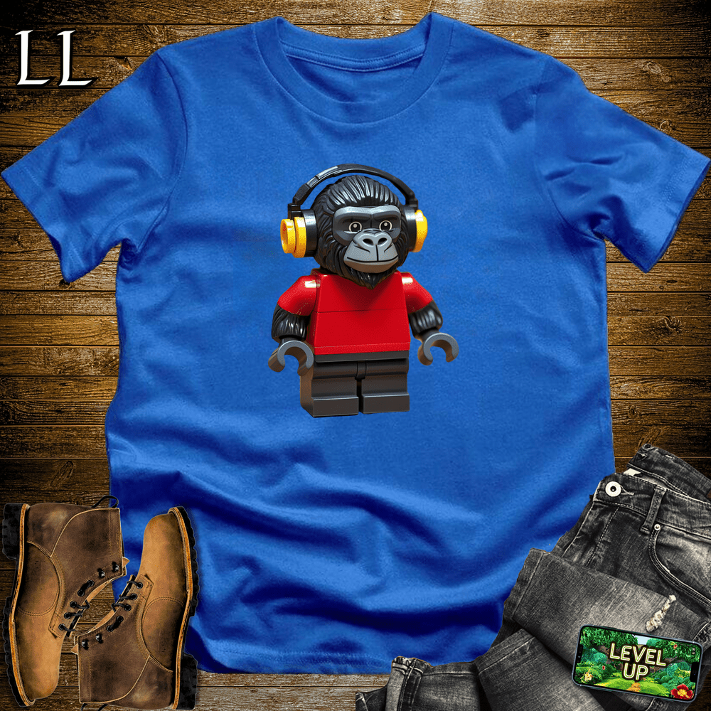 Block Toy Red Shirt Gorilla Royal | Retro Block Design Tee