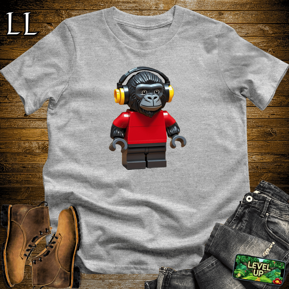 Block Toy Red Shirt Gorilla Sport Grey | Retro Block Design Tee