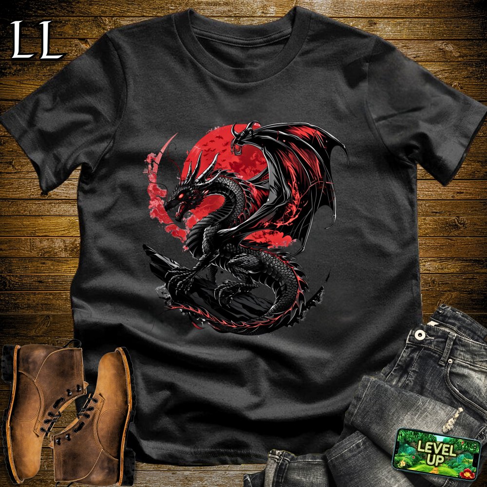 Blood Moon Black Dragon Softstyle Tee - Black - LegacyLayers