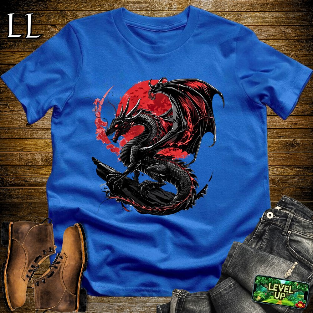 Blood Moon Black Dragon Softstyle Tee - Royal - LegacyLayers