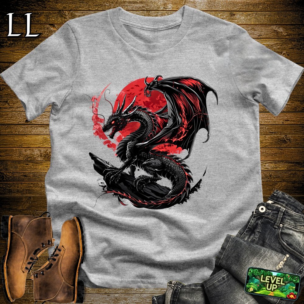 Blood Moon Black Dragon Softstyle Tee - Sport Grey - LegacyLayers